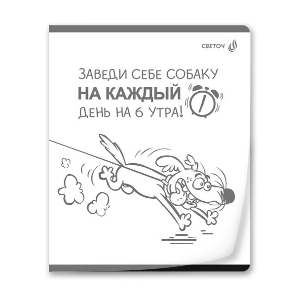Тетрадь общая с пластиковойобложкой 180 мкр, ч/б запечат. титульн.лист, A5 60 л. на скобе 65 г/м², белизна 100 %, 10 шт, клетка, 01107 Микс - У нас на районе, Светоч Т64