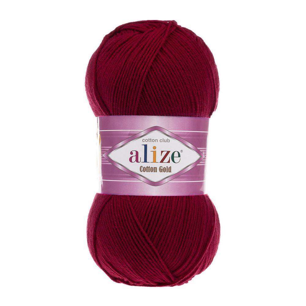 Пряжа Alize (Ализе) Cotton Gold / уп.5 мот. по 100 г, 330м, 057 бордо A