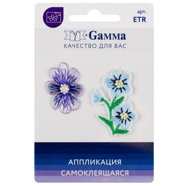 Термоаппликация Цветы 3х2.2 см, №01, 2 шт, 01-135, Gamma ETR