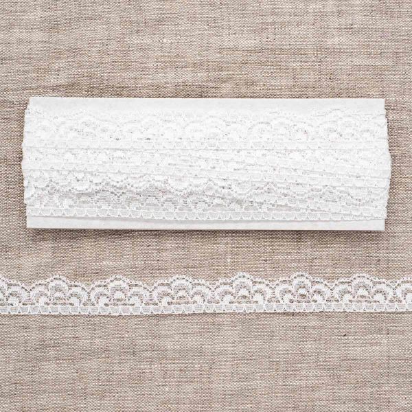 Кружево эластичное (стрейч) 16 мм 5 м, ±4 см, белый