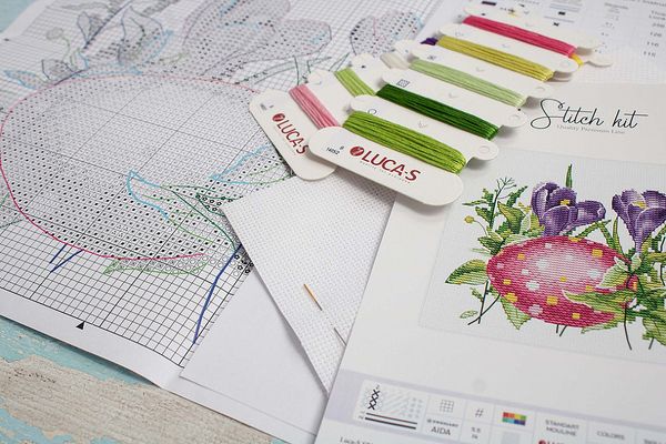 Набор для вышивания нитками Luca-S, Пасхальное Яйцо 17х14 см