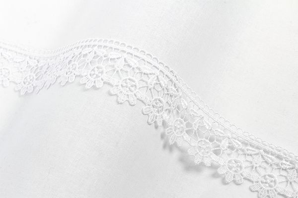 Кружево гипюр (плетёное) 40 мм / 10 м, белый, Gamma GGM-4004