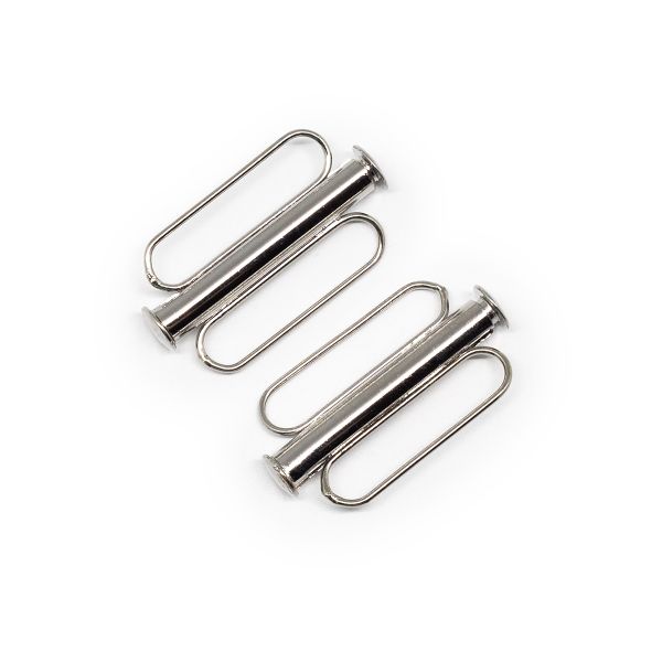 Замок-слайдер магнитный 35х20 мм / 25 мм, 2 шт цв. серебро, 29381