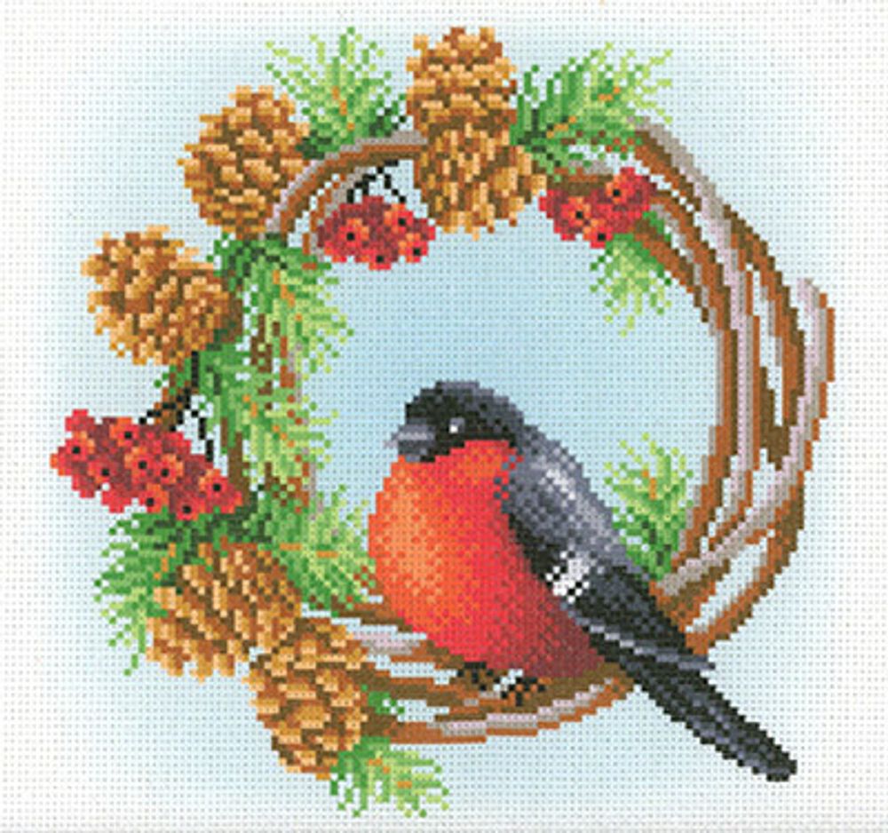 Набор для вышивания нитками МП Студия, Пернатый наблюдатель, 30х40 см