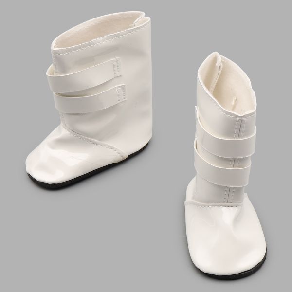 Сапожки для кукол с пряжками 7 см, цв.белый, 1 пара, Astra&Craft, SH-0023