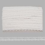 Кружево вязаное (тесьма) хлопковое 20 мм / 25м одностор. (белый)