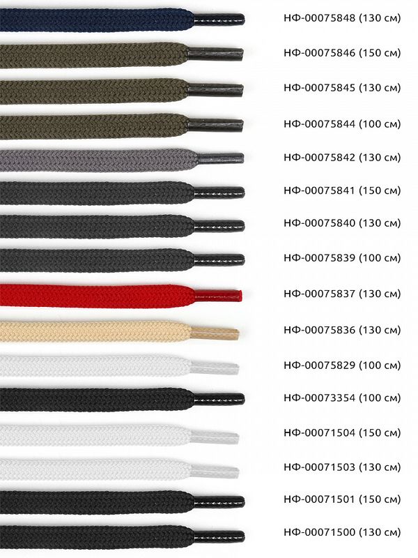 Шнурки круглые полиэфир 07мм, цв.красный 1812 321.7 130см, уп.50 шт