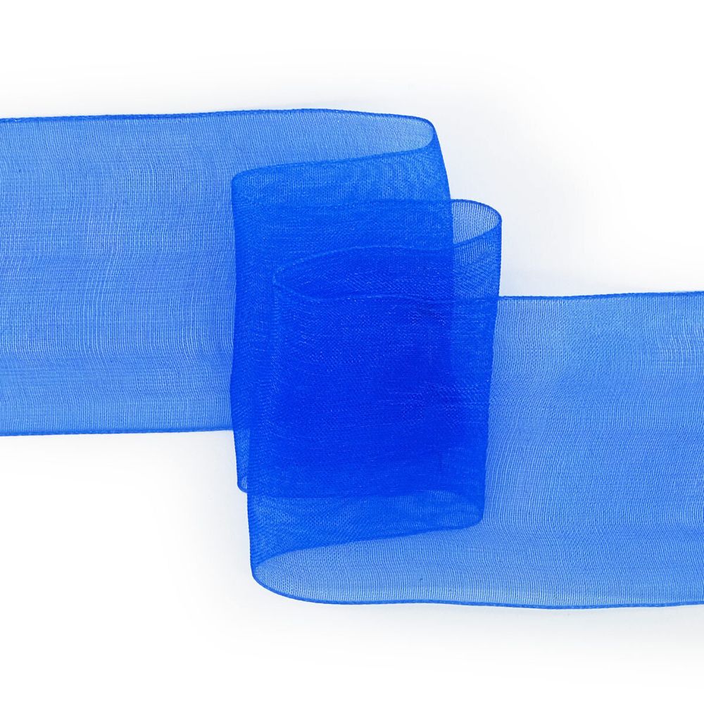 Лента капроновая (органза) 50.0 мм, 22.86 м, 164 синий