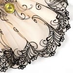 Кружево на сетке (вышитое) арт.T104 220мм цв.черный+телесный, правая уп.6,5м, Kruzhevo