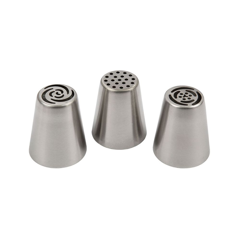 Набор кондитерских насадок металл, 3 шт, №03 металл, S-Chief SHF-0118
