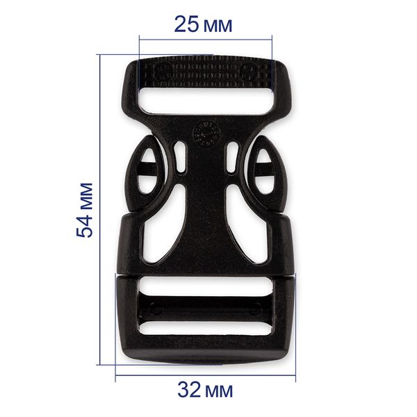 Фастекс (пряжка трезубец) ацеталь 25 мм, 10 шт, черный, Gamma SB01