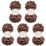 Пряжа Alize (Ализе) Puffy / уп.5 мот. по 100 г, 9м, 534 темно-ореховый