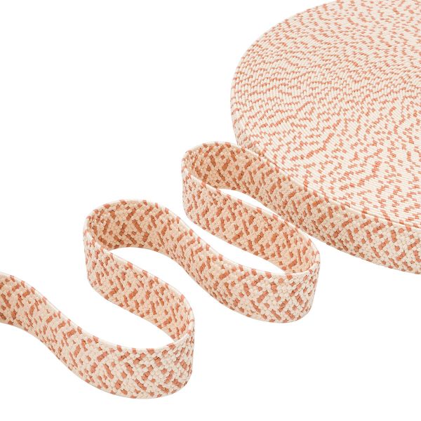 Стропа (ременная лента) 40 мм / 45.72 метра, [48.20 г/пог.м], с принтом эластичная, ZH821 бежевый/коричневый, 3Al294