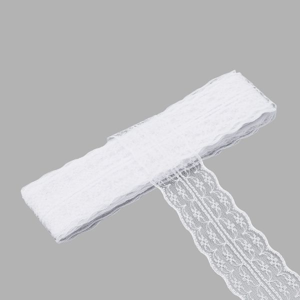 Кружево на сетке 45 мм / 9.14 метра, 32 белый, 3AR3730