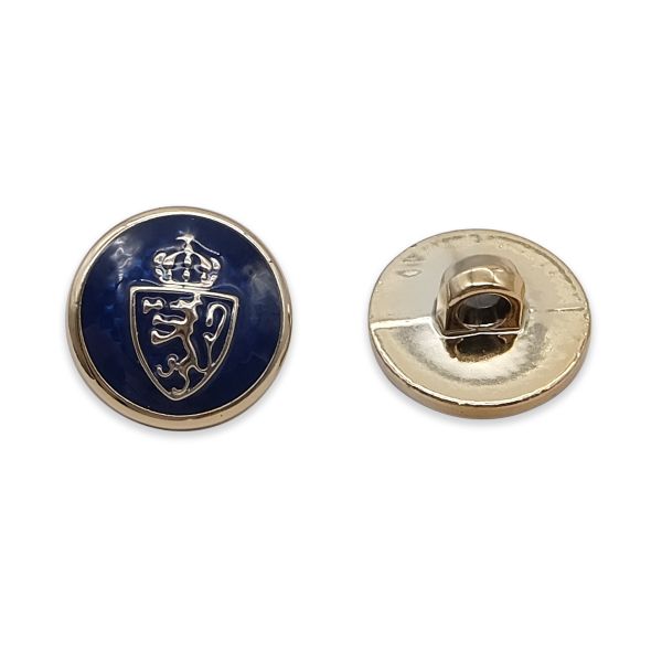 Пуговицы на ножке 28L (18мм), пластик (g.blue (синий/золото)), 36 шт, PS39