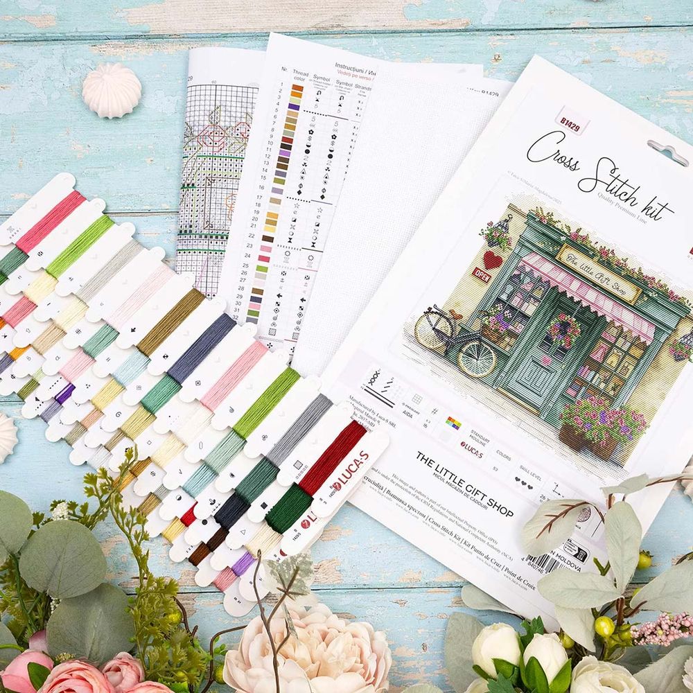 Набор для вышивания нитками Luca-S, Магазинчик сувениров, 26х21см