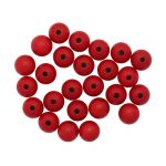 Бусины дерево красный, 12 мм, 28 шт, Glorex /TOS/