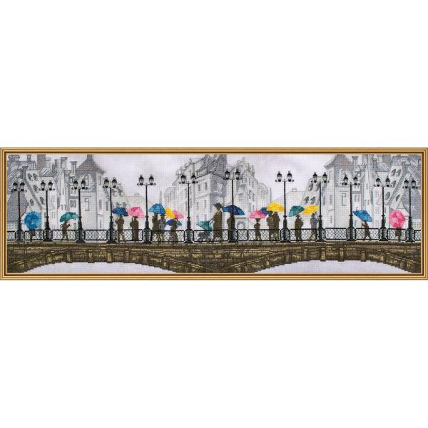 Набор для вышивания нитками Нова Слобода, Яркий дождь 18х60 см