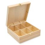 Заготовка для декорирования Шкатулка деревянная с шестью отсеками, сосна/фанера из тополя, 21.5х21.5х8.5см