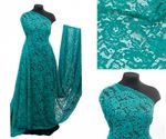 Ткань кружевная (гипюр) в нарезке с кордом диз.LN-3002 шир.145 см, 130 г/м², цв.300 ментоловый, 5 метров