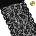 Кружево бельевое эластичное 180 мм / 25 м, YSTL00578, цв.02 черный, Kruzhevo