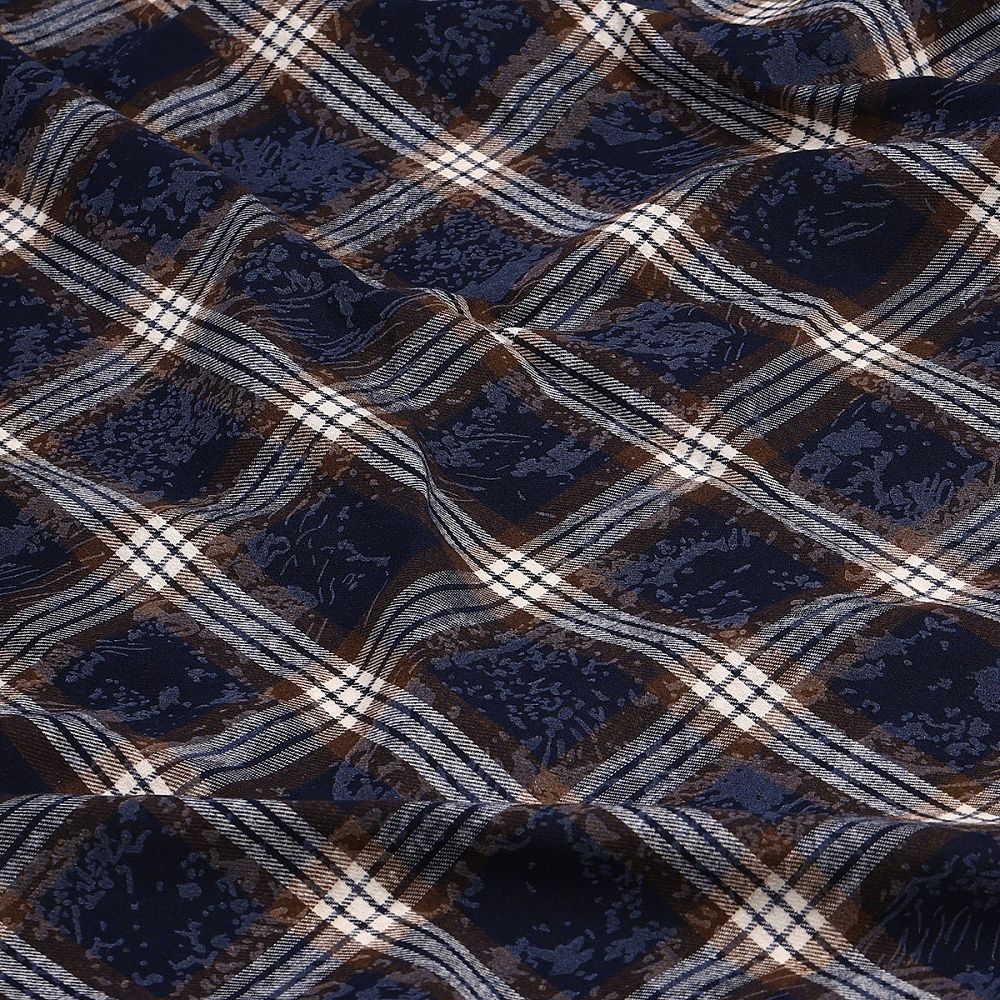 Фланель рубашечная вареная 150 г/м², 150 см / 2 метра, TBY.Fl.C751 синий