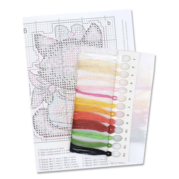 Набор для вышивания нитками МП Студия, на пластиковой канве Весёлая лисичка 9х7см