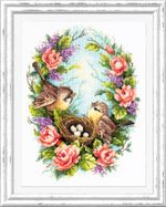 Набор для вышивания нитками Чудесная игла, Семейное гнёздышко, 19х25 см