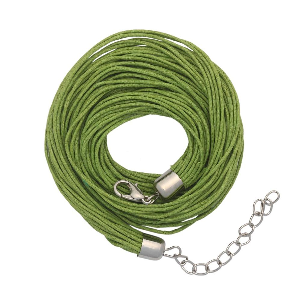 Шнурок для бижутерии вощеный, 38 см, d 1 мм/24 нити, Астра, зеленый, 5 упак