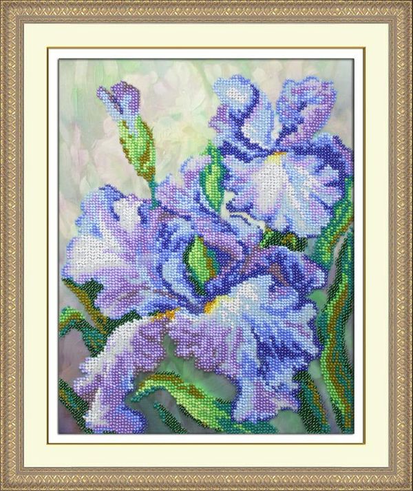 Набор для вышивания бисером Паутинка, Ирисы 25х19.5 см