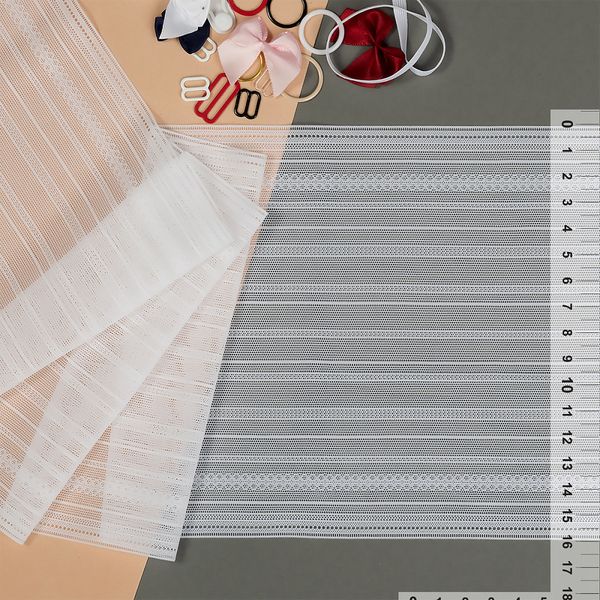 Кружево бельевое эластичное 160 мм / 10 м, цв.1 белый, 250, Kruzhevo