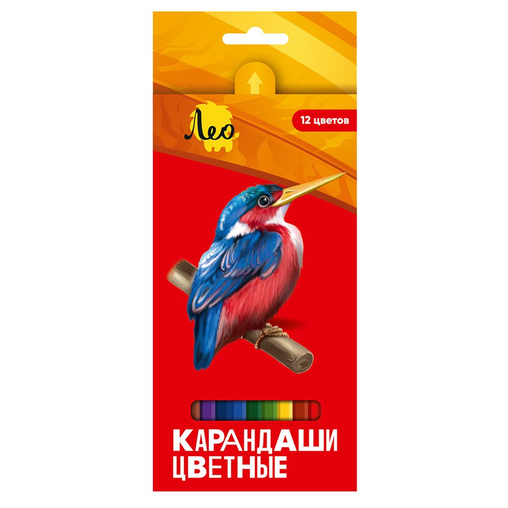 Набор цветных карандашей LBSCP-12 заточенный 8х12 цв, Лео LBSCP-12