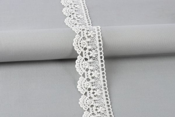 Кружево гипюр (плетёное) 36 мм / 10 м, GP003CR кремовый, Gamma GGM-3602