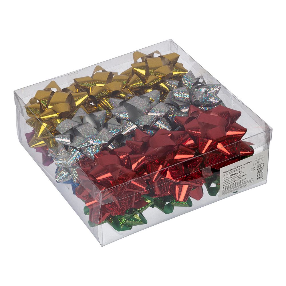 Подарочный бант 7.6 см, 27 шт, ассорти, Stilerra BOWS-7.6H