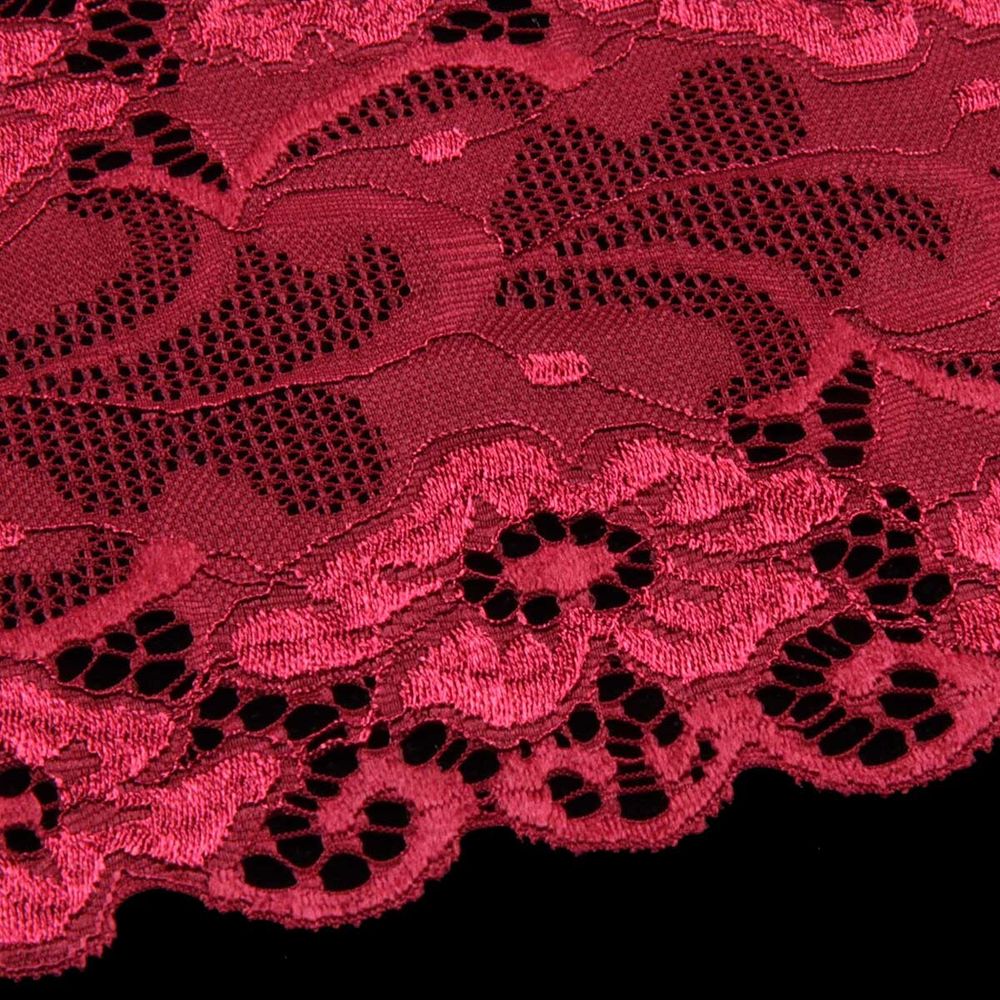 Кружево бельевое эластичное 150 мм / 13.72 м, цв. C520 т.красный