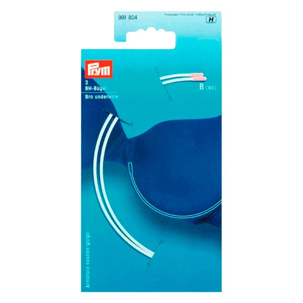 Косточки для бюстгальтера (каркасы) металл 120 мм (разм. B (90)), 2 шт белые, A Prym