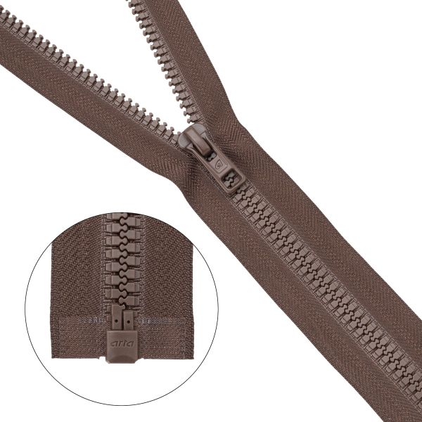Молния трактор Arta Т6 (6 мм) 1 зам., разъем., 40 см, (2076), A569 светло-коричневый, НОВЫЙ МАТОВЫЙ ЗАМОК, уп.5 штук