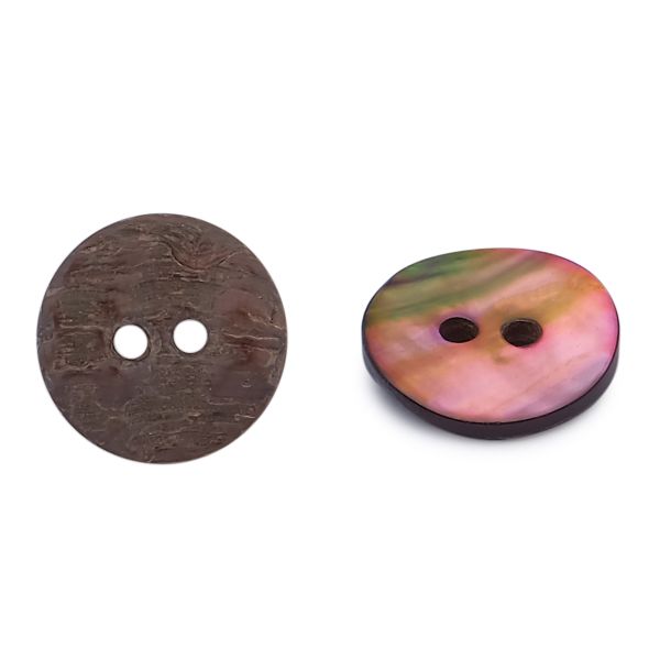 Пуговицы на 2 прокола 24L (15мм), ракушка (C-Coffee (кофейный)), CN-S003A, 36 шт