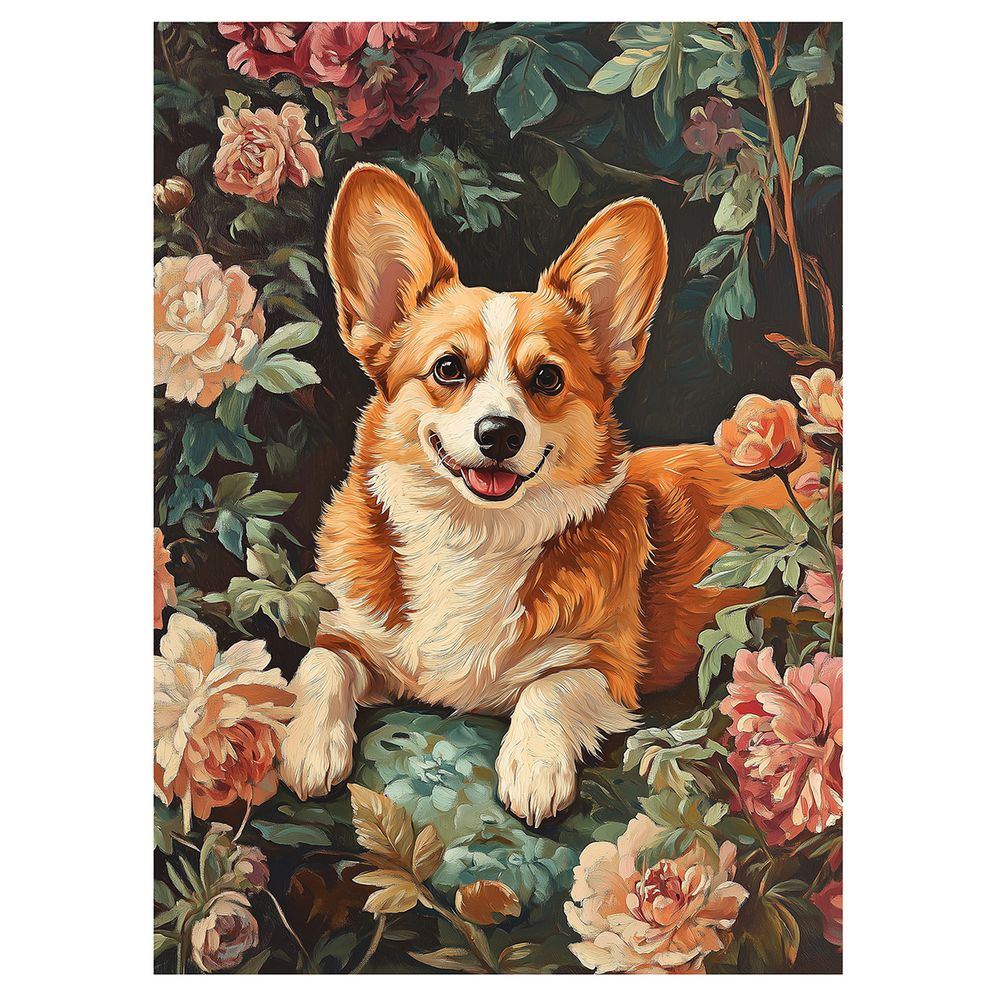 Пазл. Премиальная коллекция 500 элементов, TOP-PZL-500/01 Корги в цветочном саду, Фрея