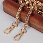 Цепочка для сумки с карабинами железо d0,7смх120см золотой