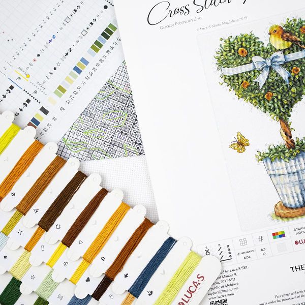 Набор для вышивания нитками Luca-S B7051, Дерево любви, 18х31см