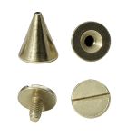 Винт кобурный металл ⌀9.5 мм, h11 мм, золото, металл конус, 50 шт