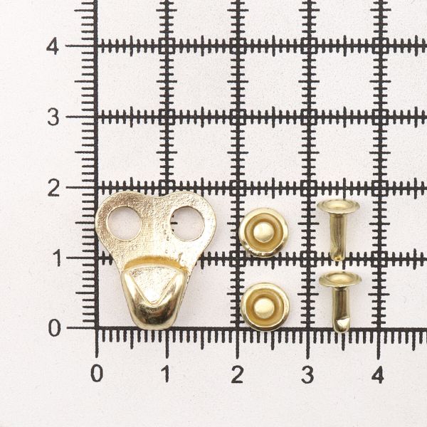 Крючки обувные 20х17 мм, 2 крепления, золото, 20 шт