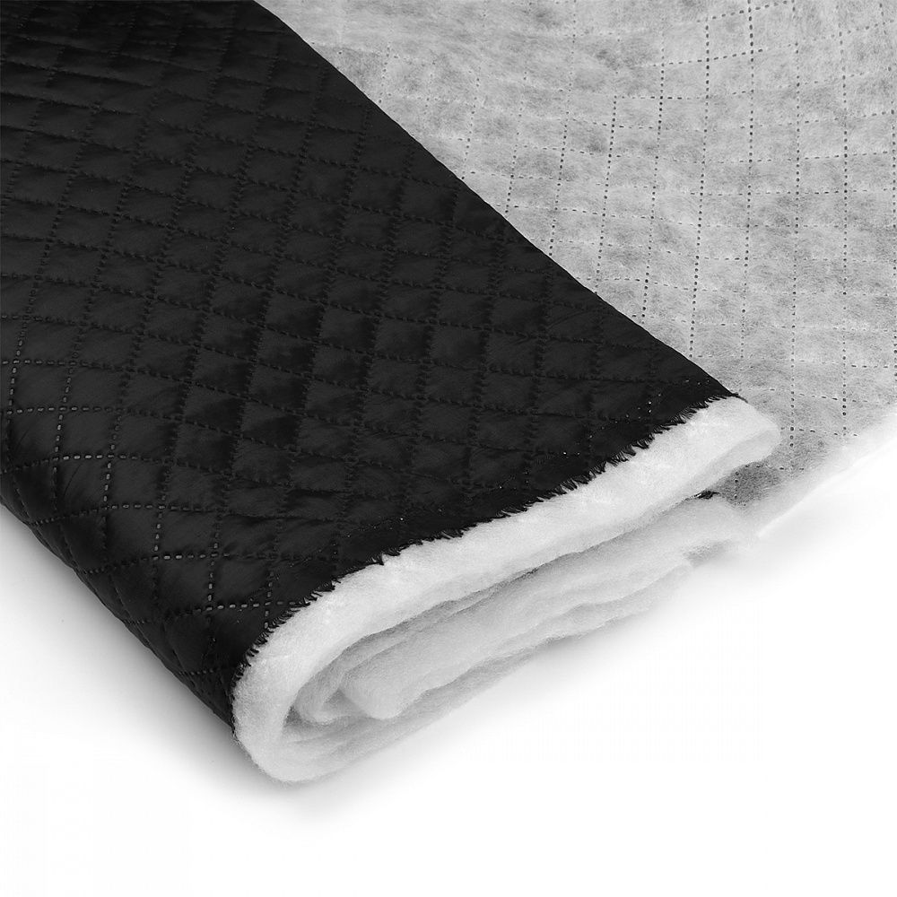 Термостежка Подкладка 100г/м², шир.150см, 170Т №0124/3070, рис.№4-1 клетка 2см, цв.черный Синтепон 50м