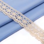 Кружево вязаное (тесьма) 35 мм / 25 м, беж, одностороннее