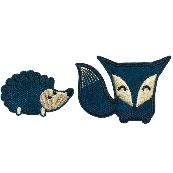 Термоаппликация ежик и лиса, синий цв. 2 шт. 924374 Prym