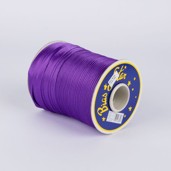 Косая бейка атласная 15 мм / 132±1 метра, В101 фиолетовый, NGK-15P