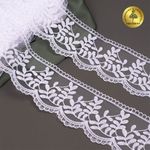 Кружево на сетке 85 мм, цв.01 белый, уп.13.7м, Kruzhevo