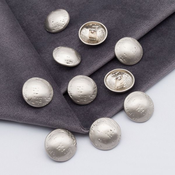 Пуговицы на ножке 28L=18 мм, металл, M.Silver (матовый серебристый), 10 шт, MP21
