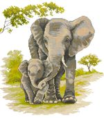 Алмазная (кристальная) мозаика Фрея, Слоны, 35х40 см